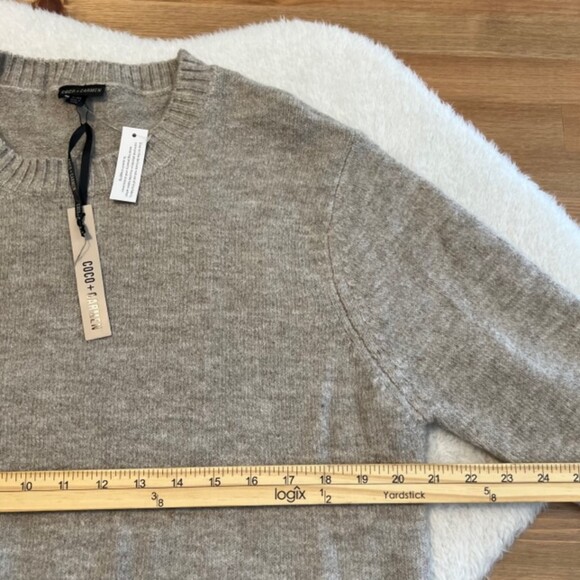 NWT Coco + Carmen Ribbed Hem Faux Fur Pocket Knit Sweater Tunic Top Dress L/XL - Picture 8 of 10